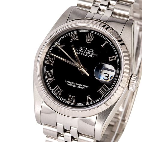 rolex datejust 16234 black roman dial new cost|Rolex Datejust 16234 price.